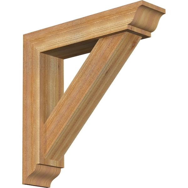 Ekena Millwork Traditional Traditional Rough Sawn Bracket w/ Offset Brace, Western Red Cedar, 6"W x 26"D x 26"H BKT0604X26X26TRA01RWR - main